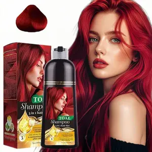 TOAE Hair Coloring Shampoo, Quick Coloring, Hair Care, Fruity Scent - Black and Brown - Red 3-in-1 Color - Plant Extracts - Long-lasting Coloring Haircare hair dye shampoo