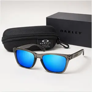 Polarized Sunglasses for Men UV400 Crystal Smoke Frame Ocean Blue Mirror Lens Driving Beach Shades