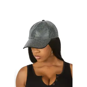 Wilamesha Black/Clear Rhinestone Trucker Hat