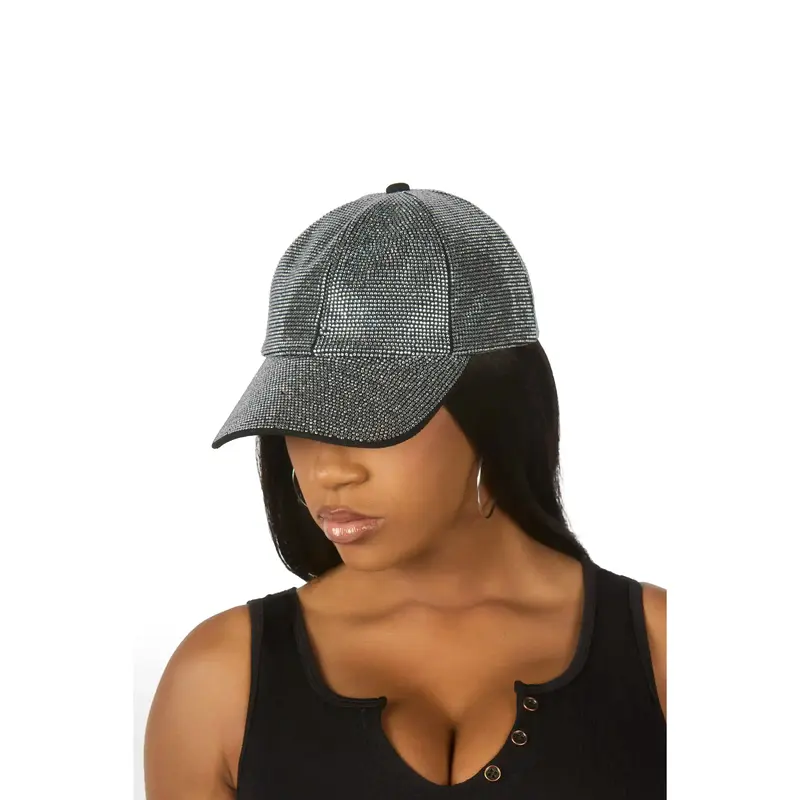 black hat with rhinestones - TikTok Shop display picture 1