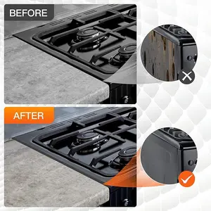 Heat Resistant and Easy to Clean,Range Trim Kit, Stove Gap Guards,  Easy retractable Length 13.8" to 27.5", Width 0.79"(2PCS)