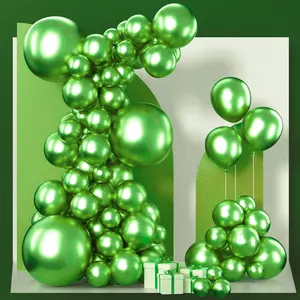 PartyWoo Metallic Green Balloons 85pcs Different Sizes of 18 12 10 5 Inch Metallic Apple Green Balloons for Graduation Spring Forest Summer Wedding Baby Shower Birthday Party Decorations Green-G121
