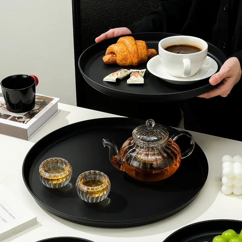 Multifunctional Round Plastic Tray, Home Service, Kitchen and Restaurant Use, Breakfast Tray, Fruit Tray, Food Trays, Plastic Trays For Serving Food, Dessert Serving Trays, Serving Tray, Plastic Serving Platters