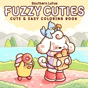 Fuzzy Cuties: Coloring Book for Adults and Teens Featuring Little Fuzzy Animals in Comfy Moments and Cozy Times, Cute and Easy Designs for Relaxation