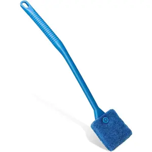 Fish Tank Cleaner with Five Sided Sponge Brush and Long Handle Aquarium Scrubber Alage Scraper for Glass Aquariums Terrarium Home Kitchen