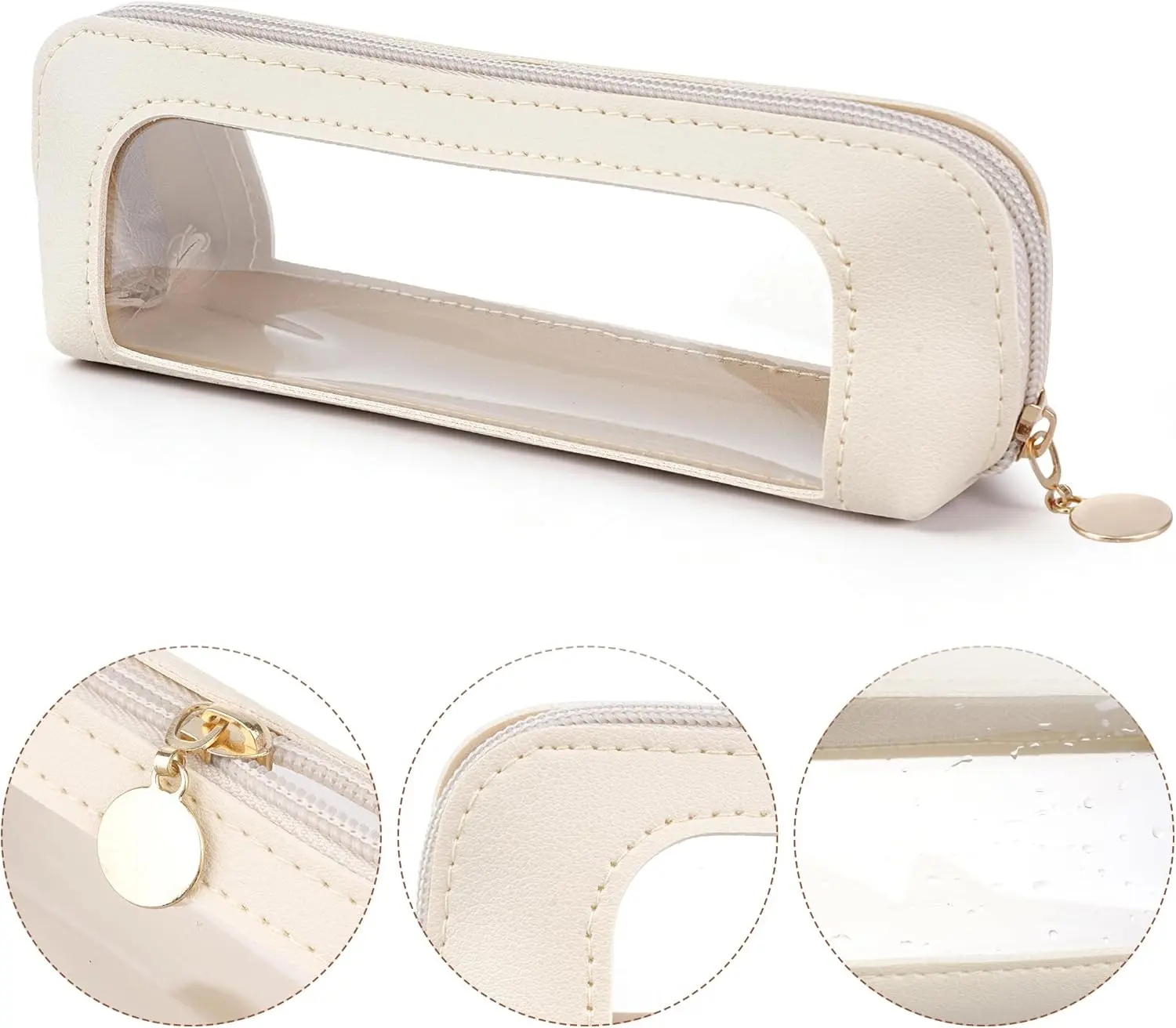 Makeup Brush Bag, Clear Makeup Bag Travel Makeup Brush Holder Toiletry Bag with Zipper Makeup Bag Purse Organizer for Women