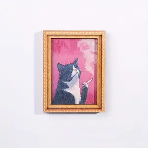 Cute Cat Refrigerator Magnets, Adorable Black & White Cat Design with Pink Accents, Bamboo Material, Perfect for Home & Office Decor, Kitchen Accessories, Holiday Gifts and Cat Lovers Gifts, Cute Fridge Magnets