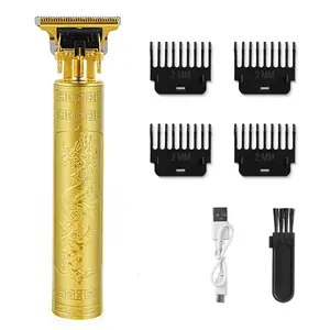 Professional Men's Cordless Hair Trimmer Set - USB Rechargeable with Zero-Gap T-Blade, All-in-One Hair Clipper & Shaver for Head & Facial Grooming