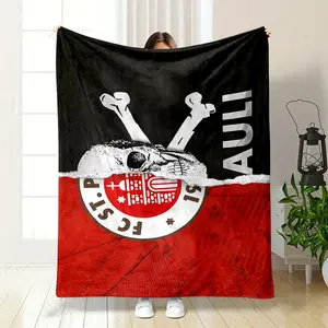 FNAF Freddy Fazbear Plush Blanket, featuring the iconic brown animatronic bear with top hat and bow tie in a dynamic forward-reaching pose, set against a checkered floor. Perfect for game fans to