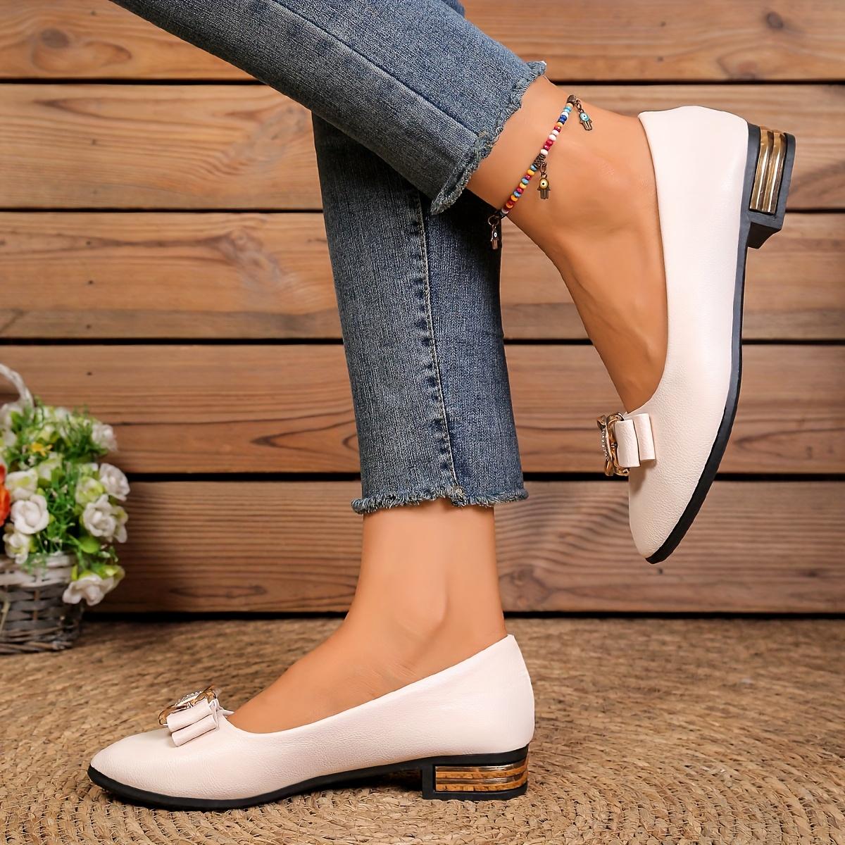 Women'S Home Outdoor Casual Easy Versatile Pointed Toe Lychee Texture Electroplated Electroplated Heel Decorative Strip Inlaid Sole Women'S Low Heel-On Heel, Women Shoes
