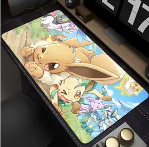 Cute Eevveee Mouse Pad XL, Desk Mat – Kawaii Gaming Mousepad – Umbreon Sylveon Jolteon Desk Pad – Anime Setup