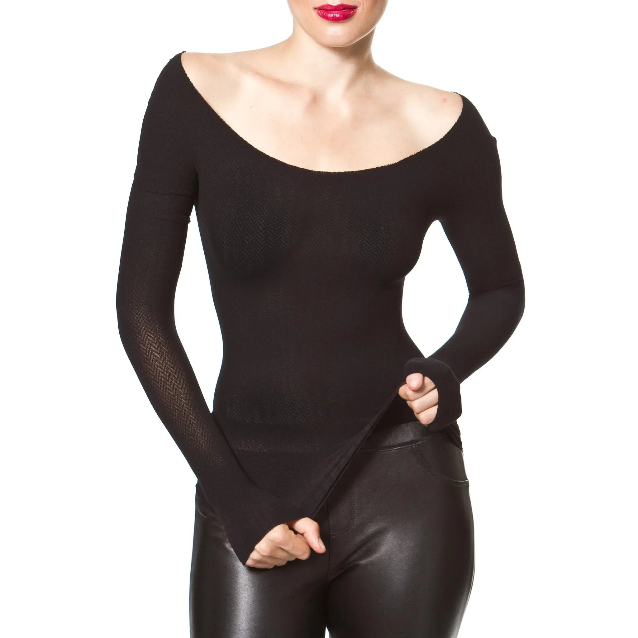 Seamless Second Skin Herringbone Long Sleeve