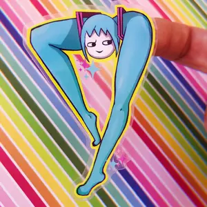 Hatsune Miku Shiteyanyo Clear Sticker - Waterproof and highly durable decorative sticker