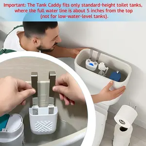 Suspended Toilet Solid Dispenser - Bathroom Water Tank Replacement Part, Toilet Cleaner Device Bracket, Equipped with Stainless Steel Suspension Bracket