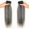 100% Unprocessed Virgin Human Hair Bundles - 3 Bundle-Package Silky Straight Classic 10-18 Inch Grey-White Salt and Pepper Weave Extensions, Adding Length, Easy Styling, Easy to Maintain, Volume-Boosting