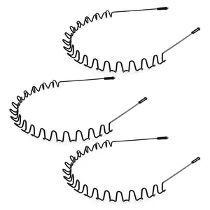 Metal Hair Bands Men's Headband Elastic Zigzag Headbands Outdoor  Headbands Fashion Simple Anti-Slip Hair Accessories (3 Pack)