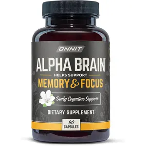 Onnit Alpha Brain 90ct - Premium Nootropic Supplement for Men & Women, Caffeine Free Focus, Memory & Brain Boost Bacopa, Cats Claw Health & Fitness