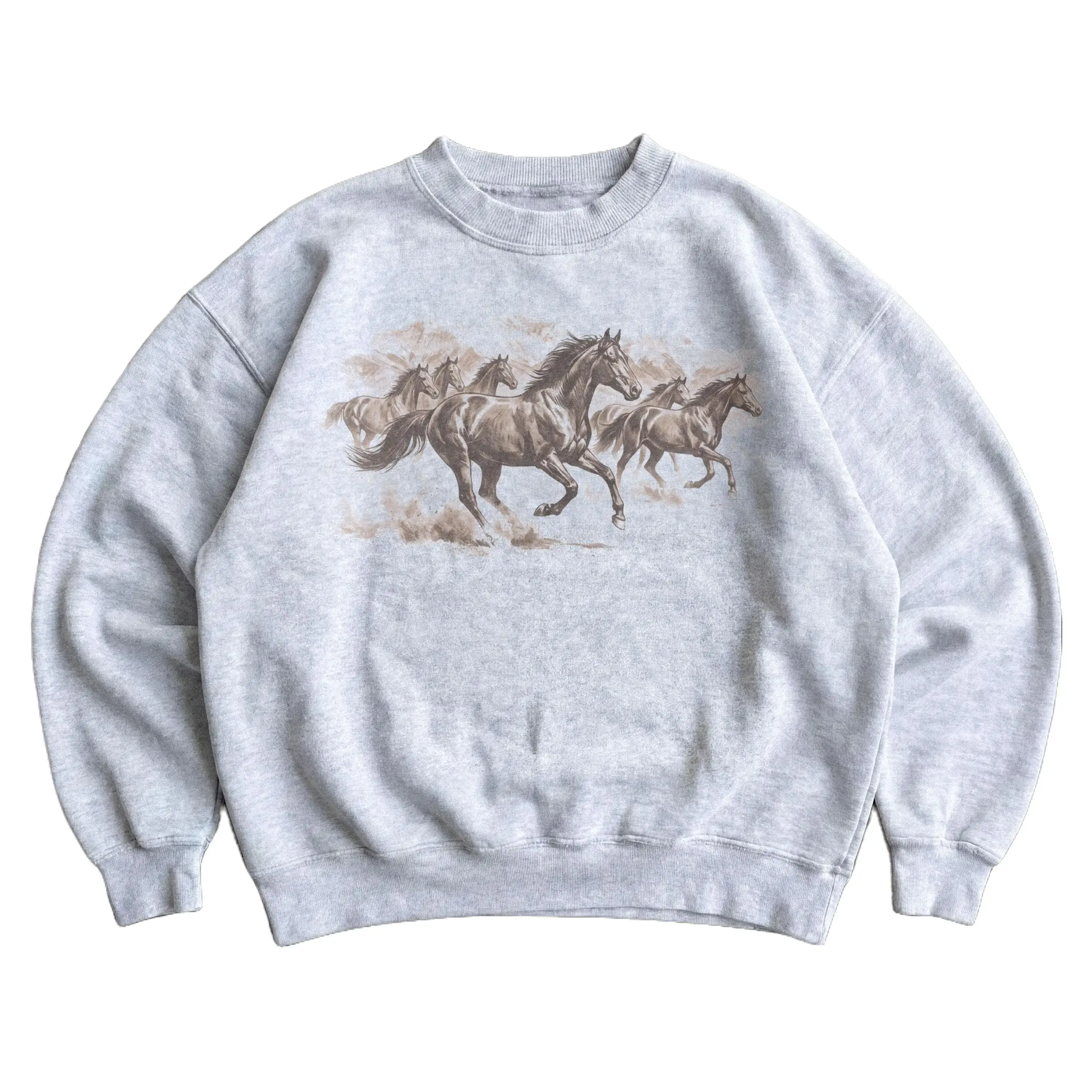 90s Western Horse Sweatshirt - Unisex Men & Women's Graphic Sweater - Vintage Cowboy Pullover - Country Desert Sweater - Mustangs Crewneck