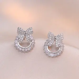 Bright Blue Feather Earring Ring Alloy Earring