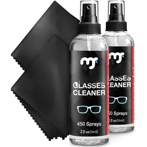 Glasses Cleaner Kit - (2) Eyeglass Cleaner Sprays + (2) Microfiber Cleaning Cloth - Wipes For Eye Glasses, Lenses, Cameras, Screens, Sunglasses, Phones, Electronics, Computer, VR, TV