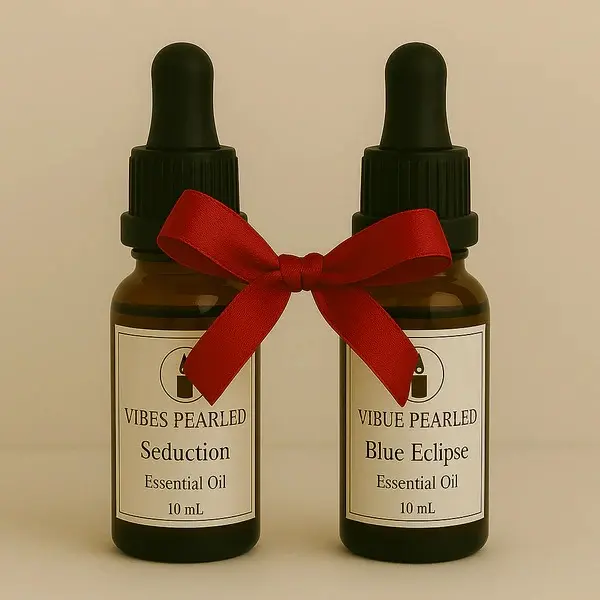 Vibes Pearled Top Scented Duo Essential Oil 2 Pack - Seduction & Blue Eclipse - 10 mL Each - 100% Natural Vegan - For Diffusing Candle Pearls - Eco-Friendly & Subtle Aroma