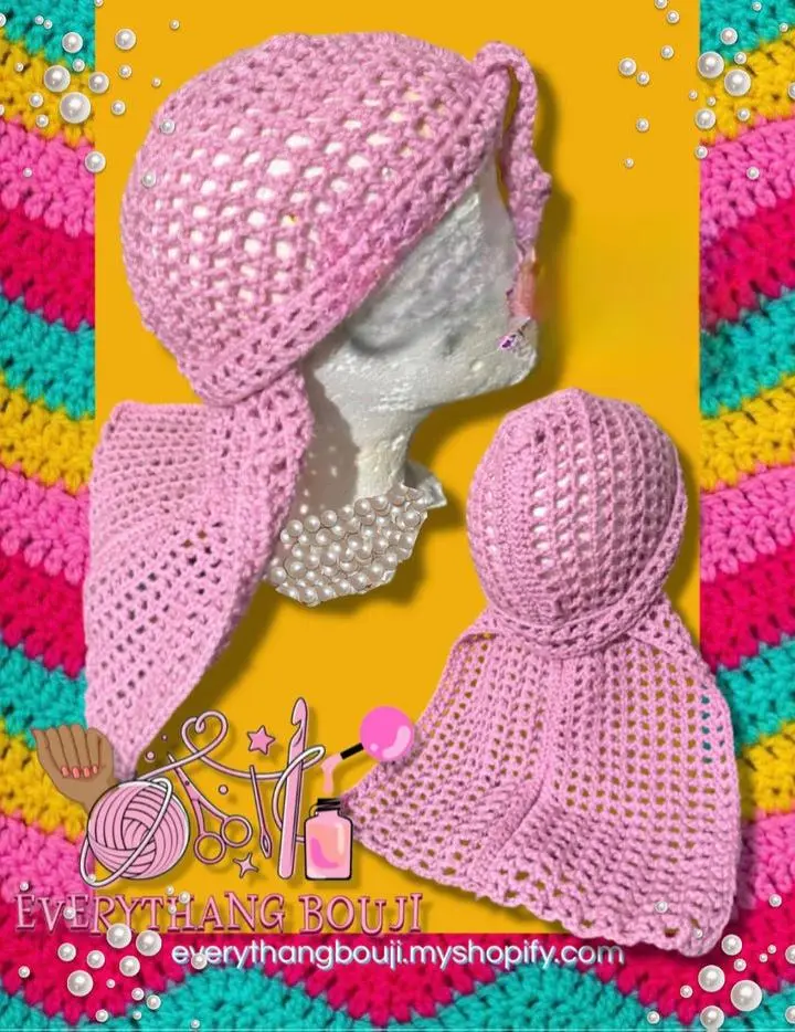 Everything Bouji Crochet Headwrap "Durag" - Unisex Soft Breathable One Size Fits Most Handmade Premium Yarn Stylish Textures & Patterns Cold Weather Accessory