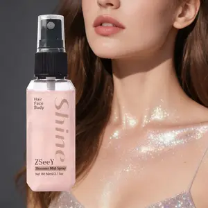 ZSeeY Shimmer Mist Spray for Face Body Hair Collarbone Diamond Glow Finish Lightweight Long Lasting Easy to Remove Travel Friendly Korean Makeup 360° Full-face Compatibility free sample products