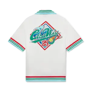 CASABLANCA Casa Way World Series Short Sleeve Silk Shirt Unisex Apparel