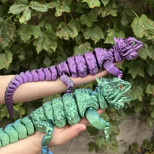 3D Printed Iguana Statue Ornament, Home Decor with Realistic Eyes and Movable Joints, Perfect for Any Occasion, Birthday Gift, New Year Gift