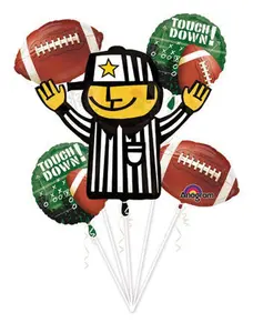 Football Bouquet Package Helium Foil Balloon 5 Balloons #23956