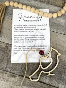 Heavenly Messenger Cardinal Christmas Ornament, Durable Cardinal Ornament, In Memory Ornament, Memorial Car Charm, Story Ornaments Decoration Nature Tree Gift Decor