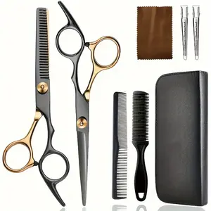 Set Of Hair Cutting Tools Including 8 Items, A Professional Barber Scissors Set, Including Hair Cutting Scissors, Trimming Scissors, Hair Cutting Scissors, And Scissors Specifically Designed for Men's And Women's Hair Salons Haircare Kit