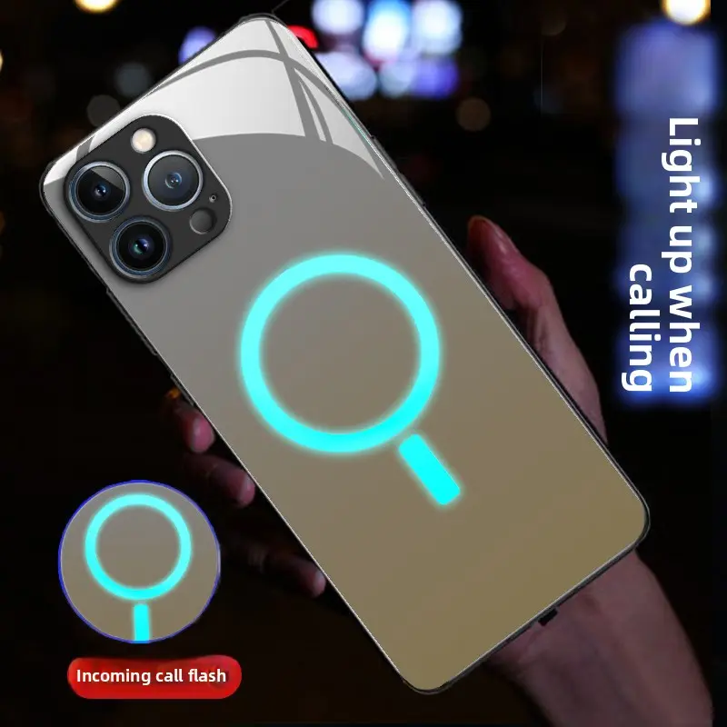 Suitable for Apple and Samsung glass phone cases, unisex, trendy 5G version, personalized and creative mirror finish with dazzling colors