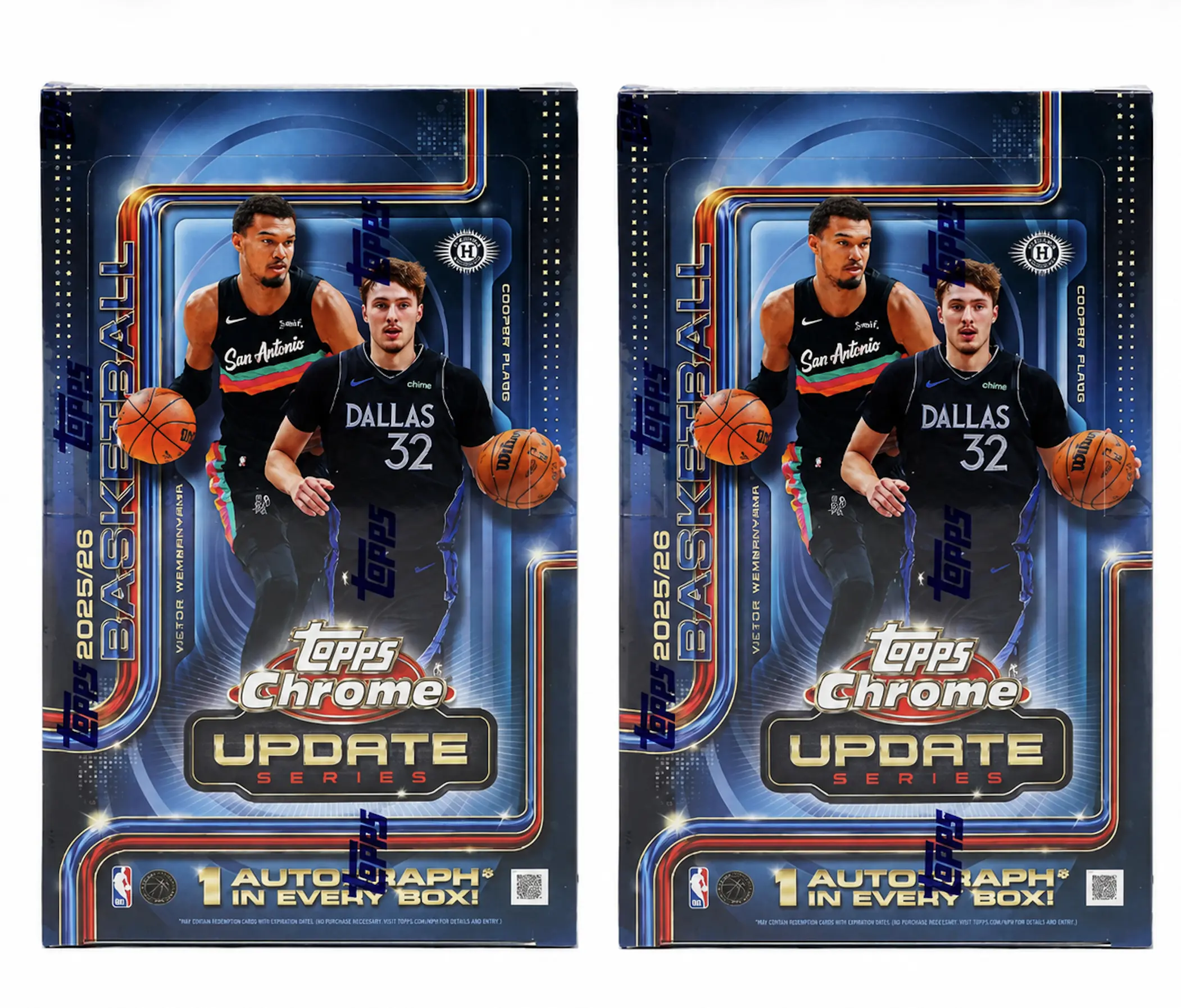 #938- (2) - TOPPS CHROME UPDATE SERIES BASKETBALL HOBBY BOX