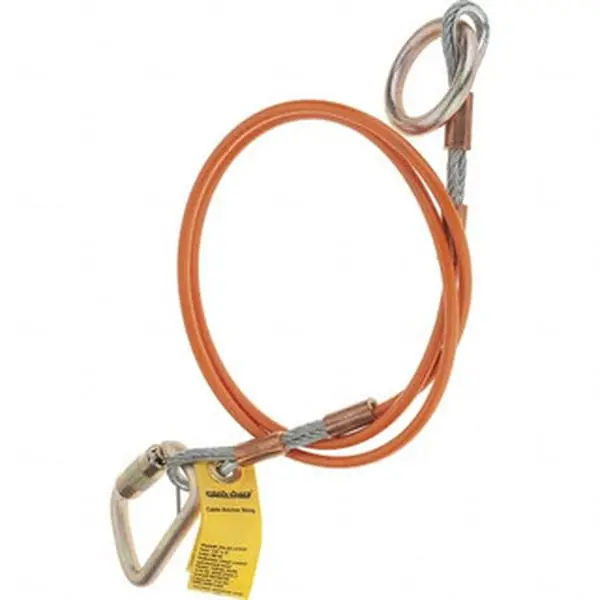 PRO-SAFE D-Ring Anchor Sling, 6 ft Vinyl-Coated Galvanized Steel Cable, 350 lb Capacity, Model PS-DC-ANC6