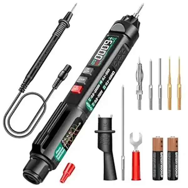 Pen Type Digital Multimeter AC/DC Voltage Tester 6000 Counts Intelligent Professional Current Meter Non-Contact Voltmeter Sensor Pen Test with Resistance Continuity Capacitance Diode Live Wire, Aneng Pen Tester, Auto Range
