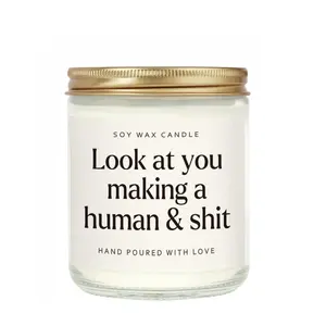 Funny New Mom Gifts, Handmade Hand Poured Scented Soothing Aroma Lavender Candle for New Mom for After Birth, Postpartum Gift for Moms, Thoughtful Gift, First Time Moms Dads Gifts, Soy Wax Candle, Handcrafted Candle