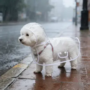 Transparent Waterproof Dog Raincoat for Small to Medium Dogs, Eva Full Body Raincoat with Hood, Soft Outer Shell, Measure Before Buying