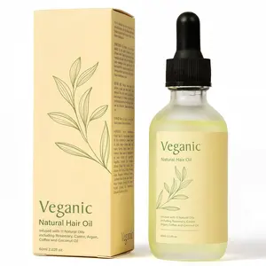 Veganic Natural Hair Oil for Women with Botanical Oils and Rosemary Extract. Nourishing Formula for Healthy Looking Hair. 30 Day Supply