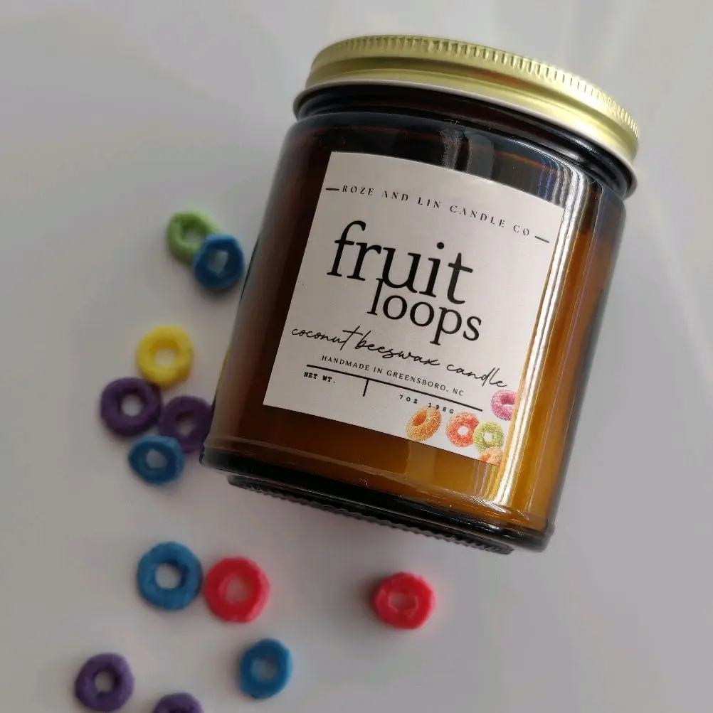 Fruit Loops Cereal Wax Candle - Decorative Candle with Colorful Design -  Freshener