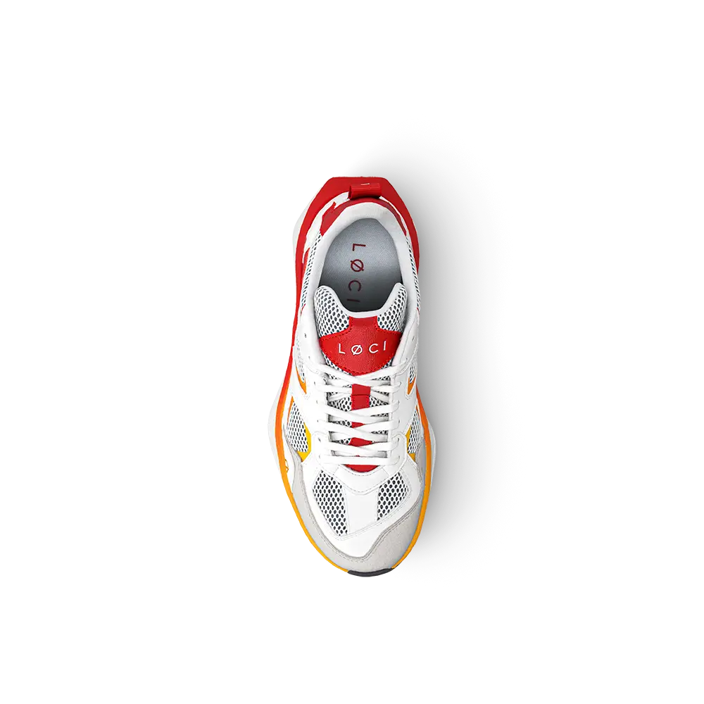 LØCI - VØLT - WHITE/RED/YELLOW - Vegan Sneakers – Made from