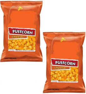 EDVENDING Cheese Puffcorn 4.25 oz 2 Pack Oven Baked No Hulls No Seeds Gluten Free Puffy Corn Snacks Popcorn Crunchy