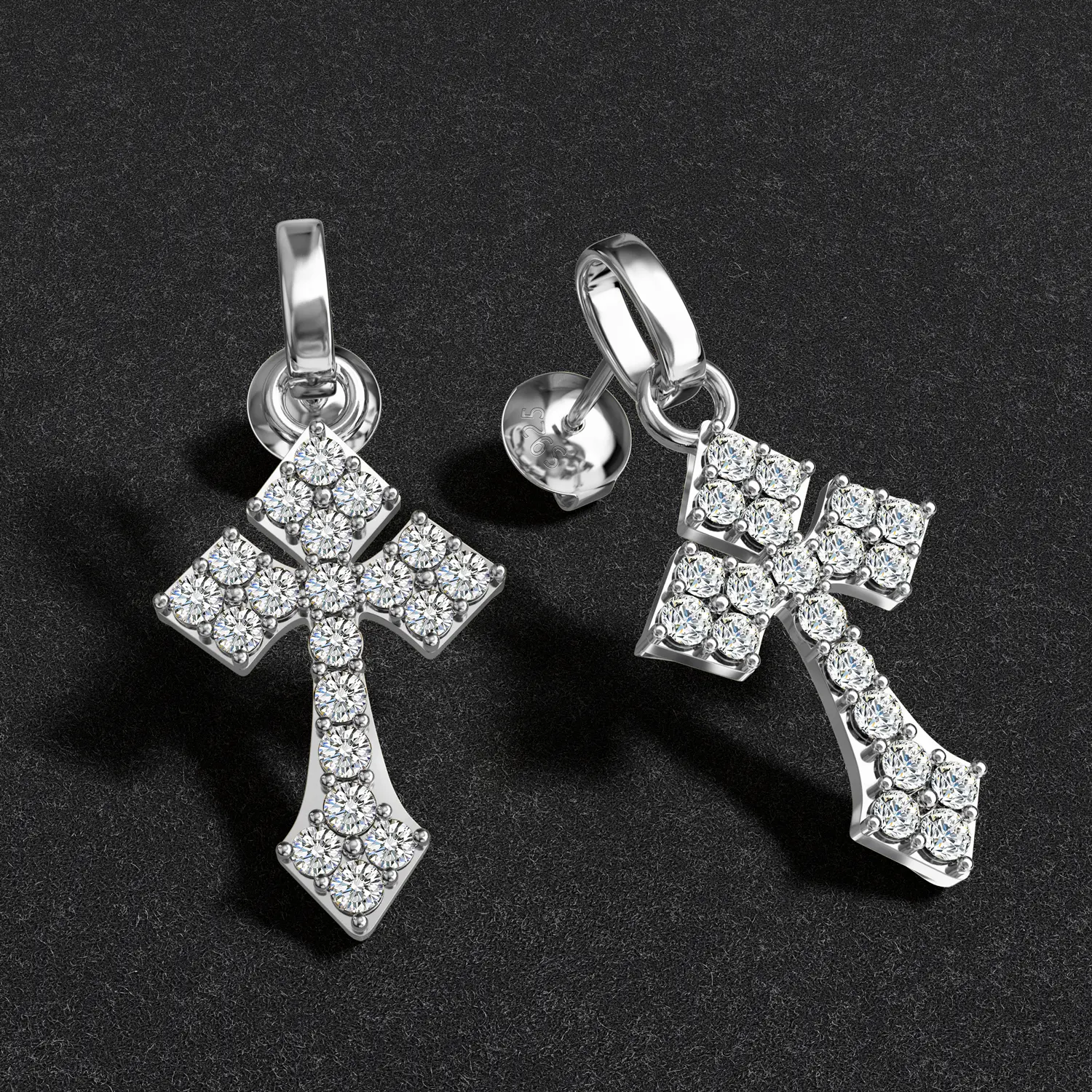 HELLOICE Moissanite Stud Earrings 1.5ct Double-sided Cross Earrings D Color VVS1 Synthetic Moissanite 925 Sterling Silver Hypoallergenic Gift for Women Men