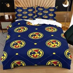 Club América Emblem Duvet Cover Set,Suitable for Bedroom Bedding Decoration for Boys,Teenagers and Adults,The Perfect Gift for Football Fans,Including 1 Duvet Cover and 1 Or 2 Pillowcases (Excluding Quilt and Pillow Inserts)
