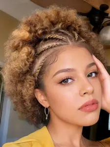 Short Afro Kinky Curly Wave Lace Frontal Wigs, 13x4 Curly Braid Human Hair, Pre-Plucked Styles, for Women of All Ethnicities