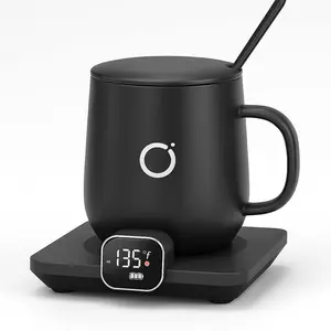 Smart Coffee Mug Warmer Set - 14oz Temperature Control Ceramic Cup with Auto Shut-Off