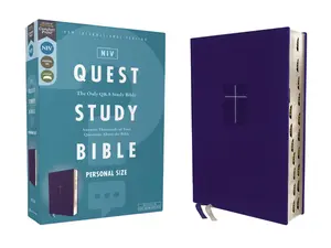 NIV, Quest Study Bible, Personal Size, Leathersoft, Blue, Thumb Indexed, Comfort Print: The Only Q and A Study Bible by Christianity Today Intl.||Zondervan [Leatherbound Book]