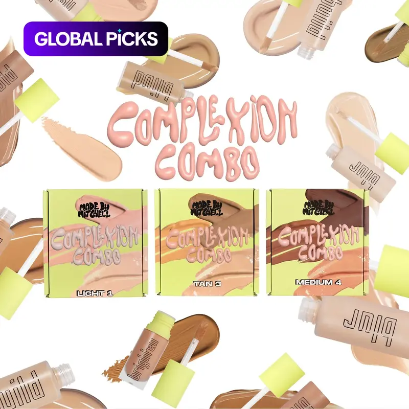 Made by Mitchell Complexion Combo 3-in-1 High Quality Cosmetics Primer, Concealer and Foundation with Buildable for Smooth Skin #GLOBAL PICKS
