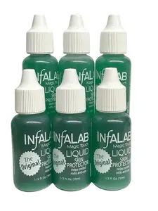 Infalab Magic Touch Liquid Styptic - Stop Bleeding Skin Protector for Manicure - 1/2 Fl Oz 6 Bottle - Original Formula for Minor Injuries - Water Based
