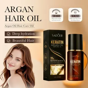 ghk cu peptide SADOER Keratin Argan Oil Hair Care Oil 98% Natural Plant Multi-Active Repair Hydrates Nourishes Smooth 1.4FL.OZ/40ml Buy Two Get One Free Make Hair Stronger Hydrating